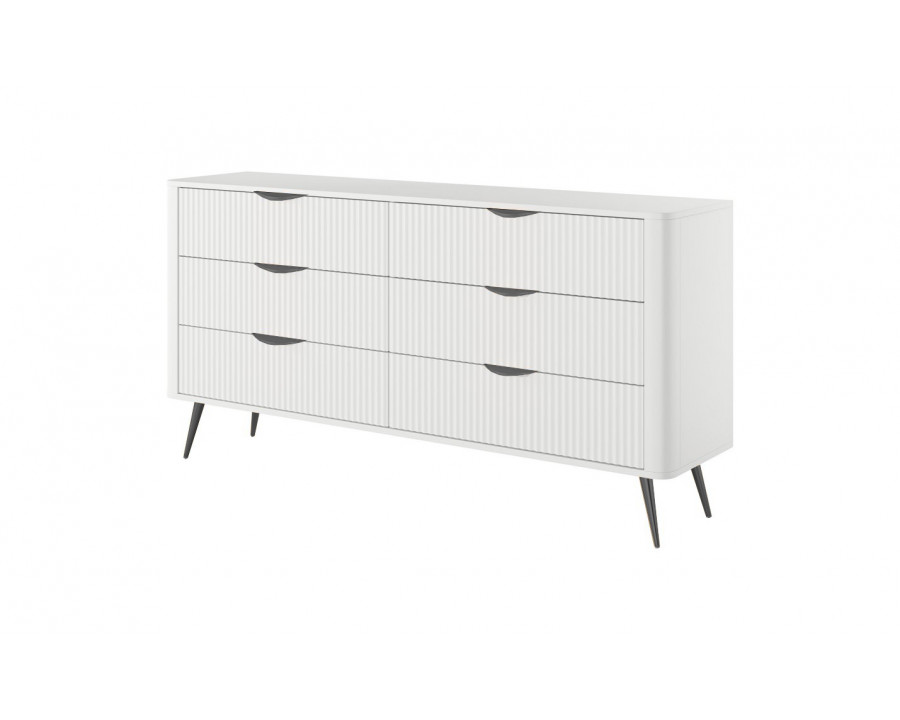 Комод Ланте / Lante з 6 шухлядами і чорними ніжками 6S/163 Білий