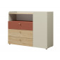 Комод YUKI REG 9 120х93х40 сірий / бежевий / дуб / коньяк