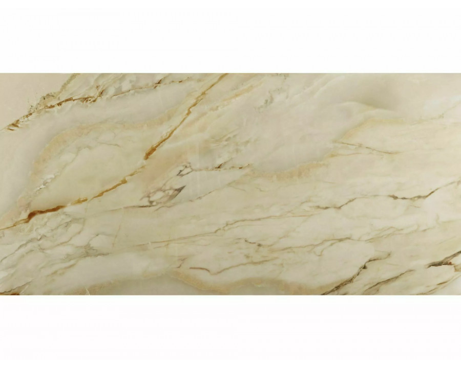 Стіл обідній кухонний розкладний Casablanca Ceramic (198–274)×98 см Кераміка Беж / Мідний каркас