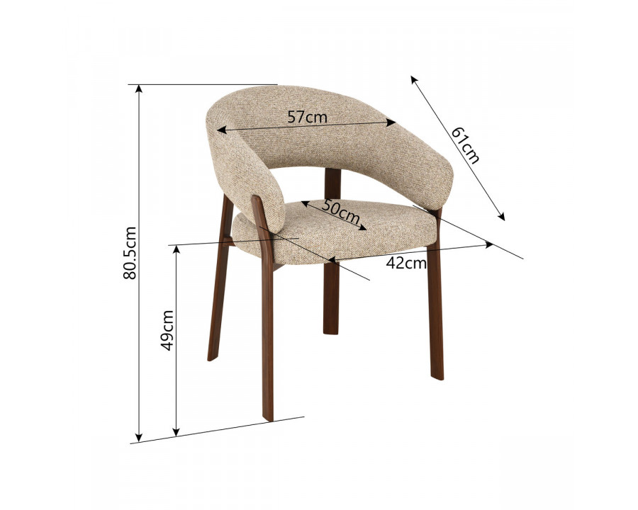 Cтілець кухонний VELTON горіх метал/темний беж тканина
