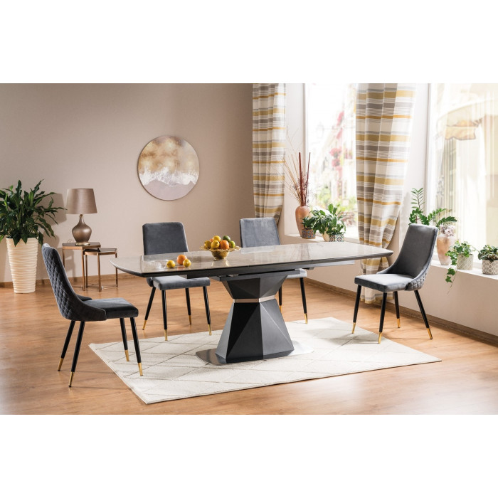 Стіл обідній Cortez Ceramic 90X160 Сірий Ефект мармуру