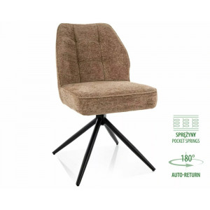 Стілець кухонний обідній м'який John Raven Латте тканина / Чорний каркас