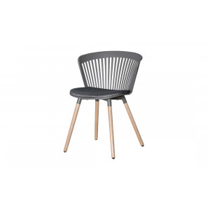 Стілець Поло пластик сидіння тканина 570x590x780 сірий