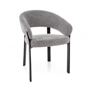 Стілець кухонний обідній м'який Nagoja Сіра тканина / Чорний каркас
