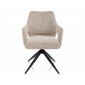Стілець кухонний обідній м'який Olsen Noelle Бежева тканина / Чорний каркас