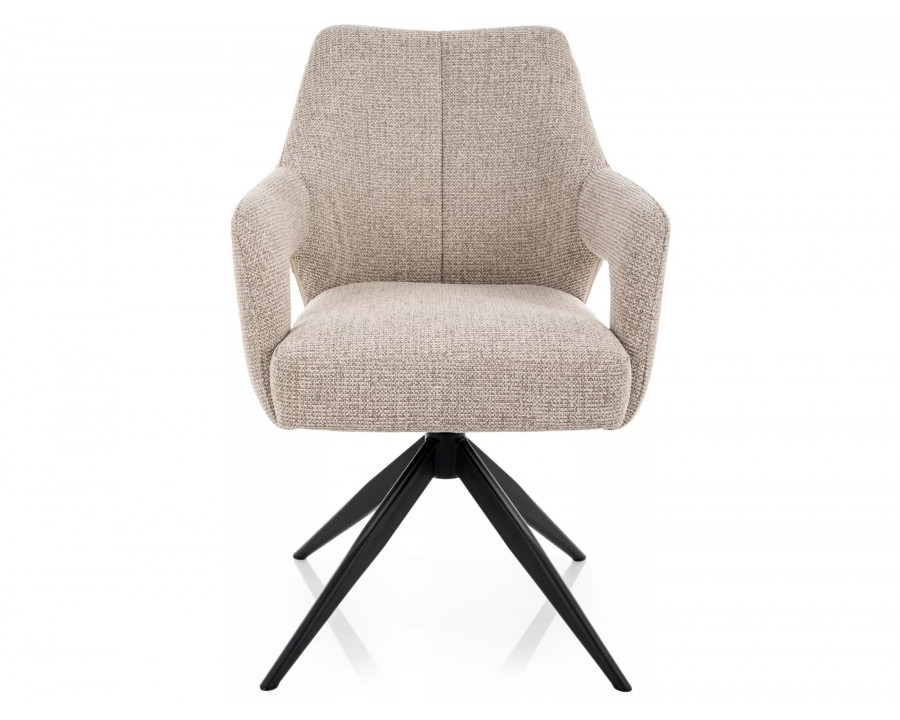 Стілець кухонний обідній м'який Olsen Noelle Бежева тканина / Чорний каркас