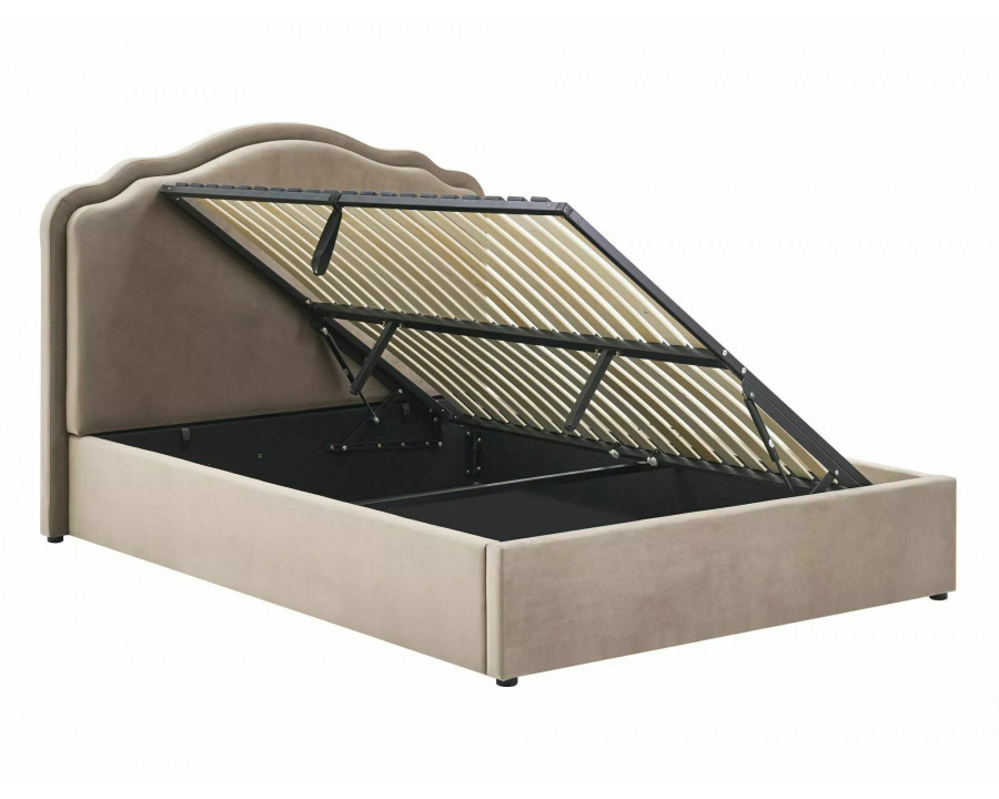 Ліжко полуторне м'яке Florencja Velvet 140×200 Темно-бежева велюр Bluvel