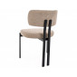 Стілець кухонний обідній м'який Misaki Бежева тканина / Чорний каркас