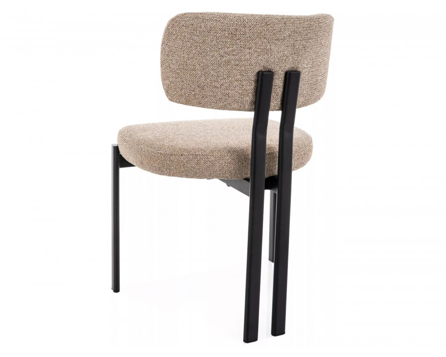 Стілець кухонний обідній м'який Misaki Бежева тканина / Чорний каркас