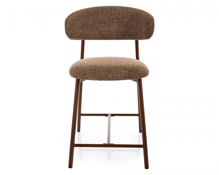 Напівбарний стілець кухонний Elton H-2 Noelle Капучіно тканина / Горіх каркас