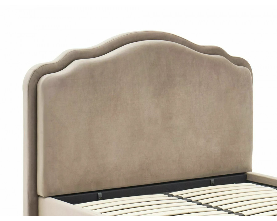 Ліжко полуторне м'яке Florencja Velvet 140×200 Темно-бежева велюр Bluvel