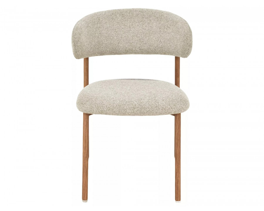 Стілець кухонний обідній м'який Elton Ii Бежева тканина / Дуб каркас