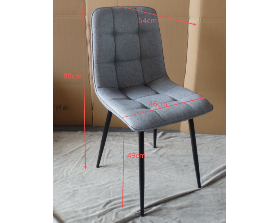 Стілець кухонний MIA TEX чорний каркас/сірий