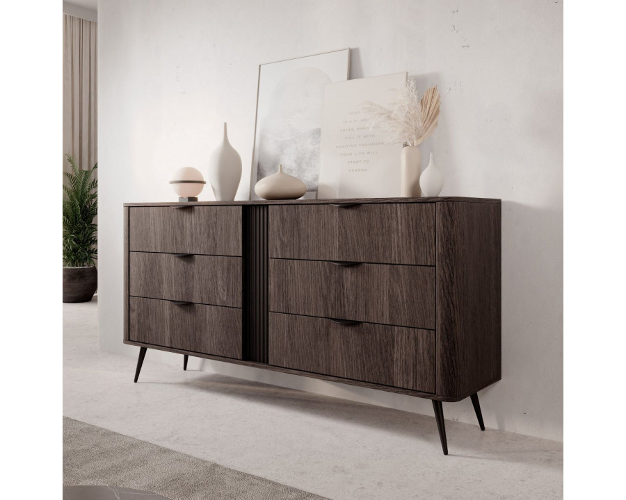 Комод Веріс / Veris 6S/163 з 6 шухлядами Дуб дунін/чорний