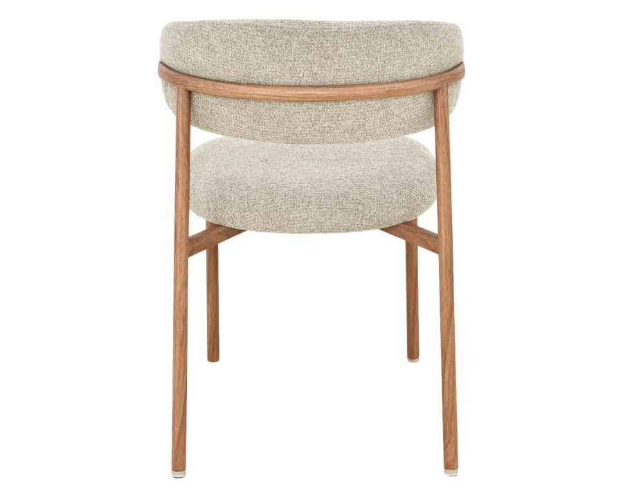 Стілець кухонний обідній м'який Elton Ii Бежева тканина / Дуб каркас