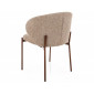 Стілець кухонний обідній м'який Kioto D Бежева тканина / Горіх каркас