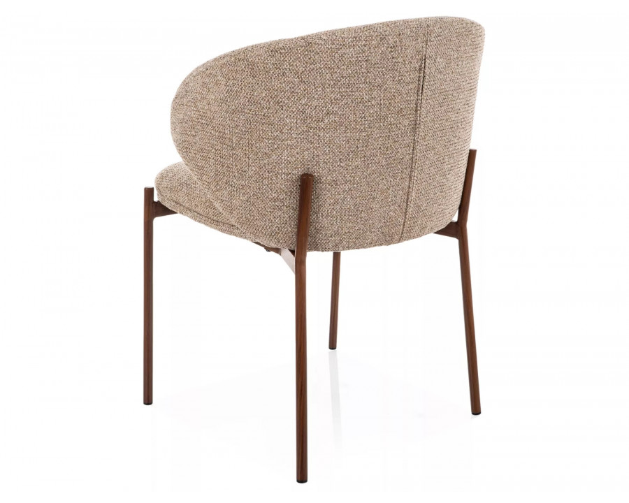 Стілець кухонний обідній м'який Kioto D Бежева тканина / Горіх каркас