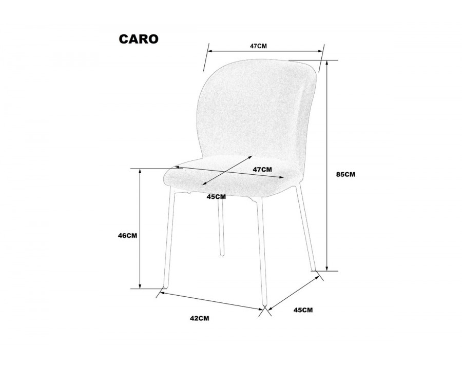 Стілець кухонний CARO Чорний каркас / Коричневий тканина