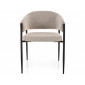 Стілець кухонний обідній м'який Akita Бежева тканина / Чорний каркас