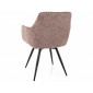 Стілець кухонний обідній м'який Ballo Leo Темно-бежева тканина / Чорний каркас