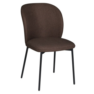 Стілець кухонний CARO Чорний каркас / Коричневий тканина