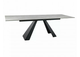 Стіл обідній розкладний SALVADORE CERAMIC Крем Diamond Cream / Чорний мат (160-240) X90 SALVADOREKRC160