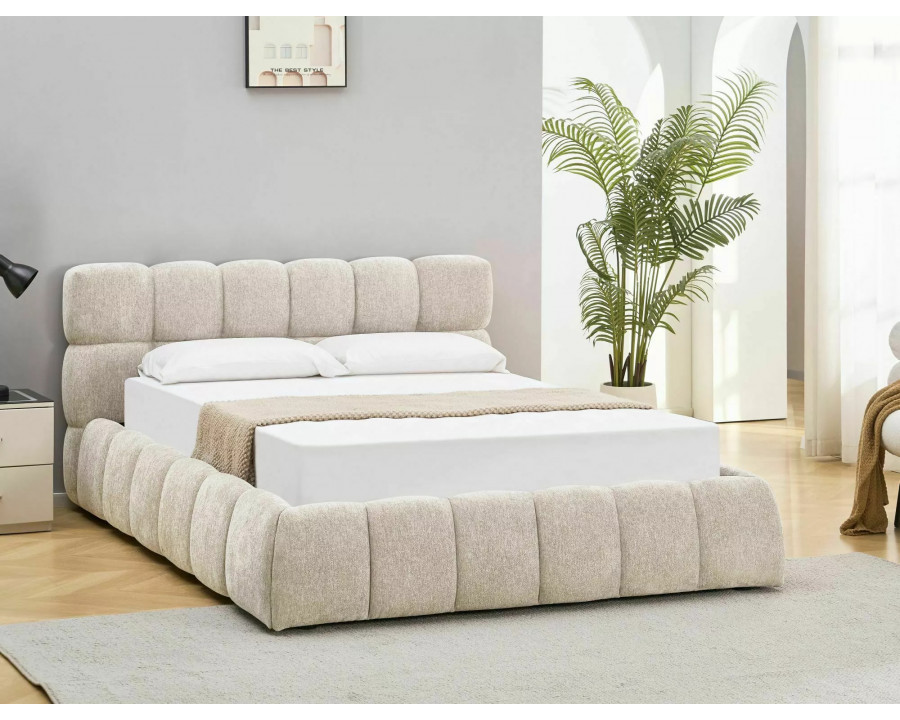 Ліжко двоспальне м'яке Parma Raven 160×200 Бежева тканина