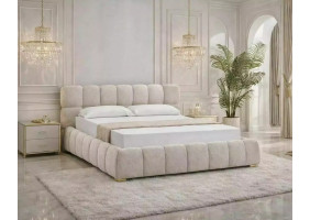 Ліжко двоспальне м'яке Parma Raven 160×200 Бежева тканина