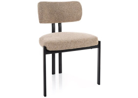 Стілець кухонний обідній м'який Misaki Бежева тканина / Чорний каркас