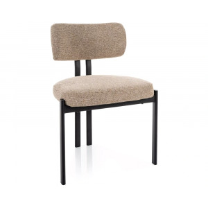 Стілець кухонний обідній м'який Misaki Бежева тканина / Чорний каркас