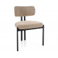 Стілець кухонний обідній м'який Misaki Бежева тканина / Чорний каркас