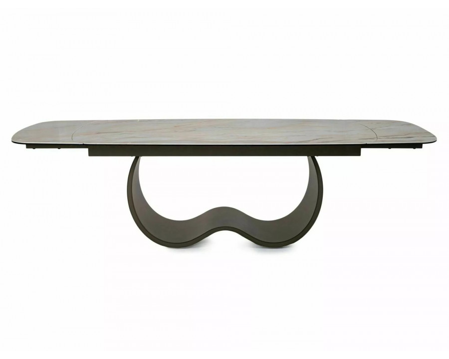 Стіл обідній кухонний розкладний Casablanca Ceramic (198–274)×98 см Кераміка Беж / Мідний каркас