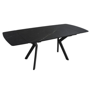Стіл обідній розкладний NOREEN CERAMIC 140(200)*80 чорний / чорний