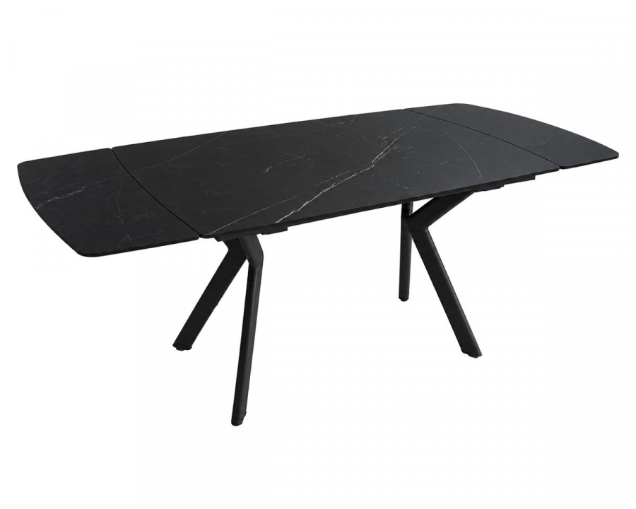 Стіл обідній розкладний NOREEN CERAMIC 140(200)*80 чорний / чорний