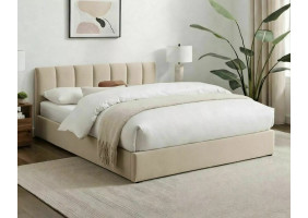 Ліжко односпальне м'яке Montreal Raven 120×200 Бежева тканина