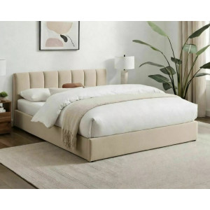 Ліжко односпальне м'яке Montreal Raven 120×200 Бежева тканина