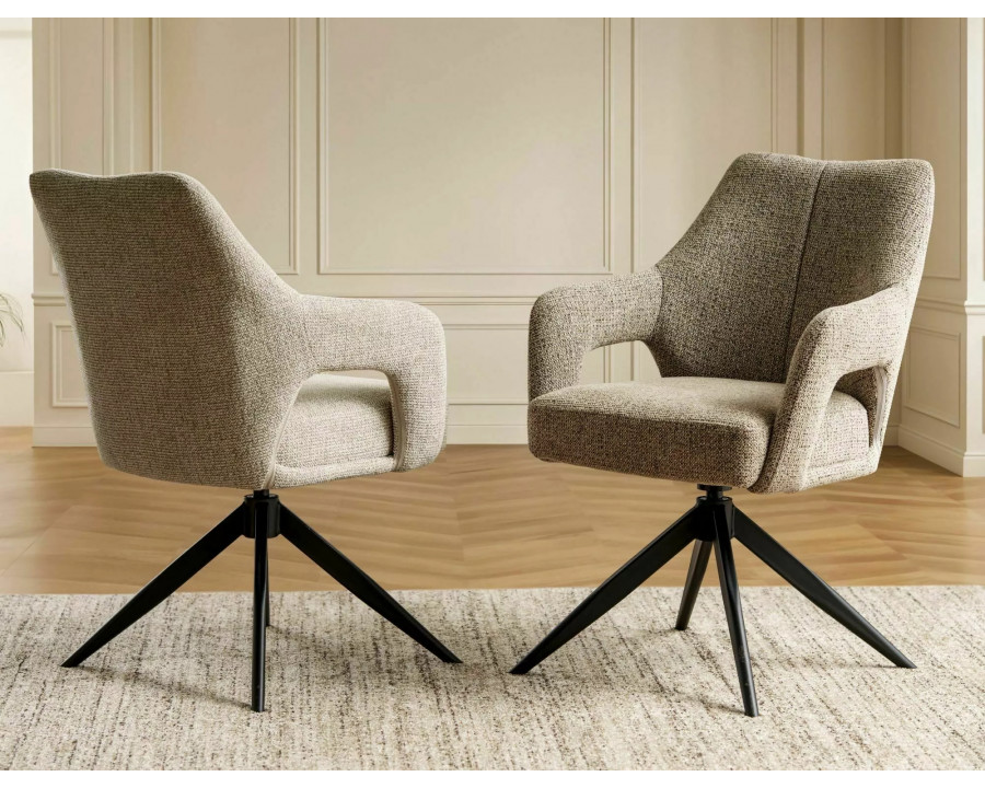 Стілець кухонний обідній м'який Olsen Noelle Бежева тканина / Чорний каркас