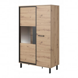 Вітрина низька Нест / Nest 2-дверна 2D1W/90 Дуб артизан/антрацит Ш90xВ151 см.