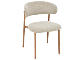 Стілець кухонний обідній м'який Elton Ii Бежева тканина / Дуб каркас