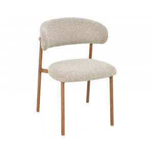 Стілець кухонний обідній м'який Elton Ii Бежева тканина / Дуб каркас