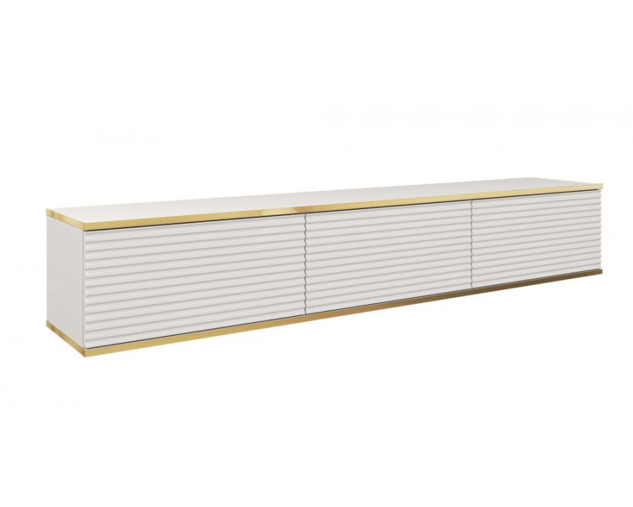 Тумба під телевізор навісна Оро / Oro 3-дверна RTV175 MDF Білий Ш175xВ30 см.