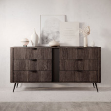 Комод Веріс / Veris 6S/163 з 6 шухлядами Дуб дунін/чорний