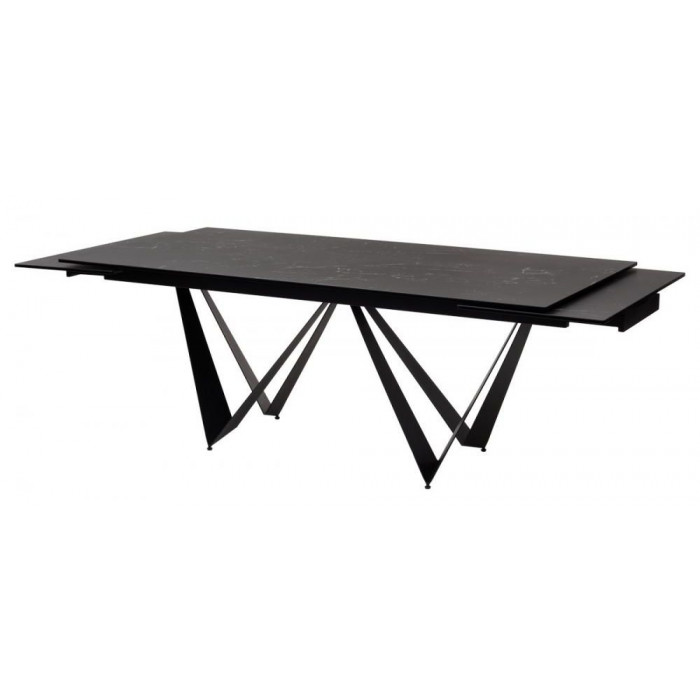 Fjord Black Marble стіл розкладний кераміка 100X200(300) Чорний