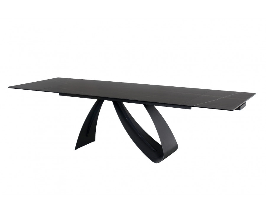 Стіл обідній DIUNA CERAMIC Чорний MARMUR SAHAR NOIR / Чорний мат (160-240) X90