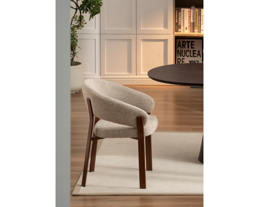 Cтілець кухонний VELTON горіх метал/темний беж тканина