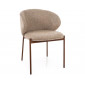 Стілець кухонний обідній м'який Kioto D Бежева тканина / Горіх каркас