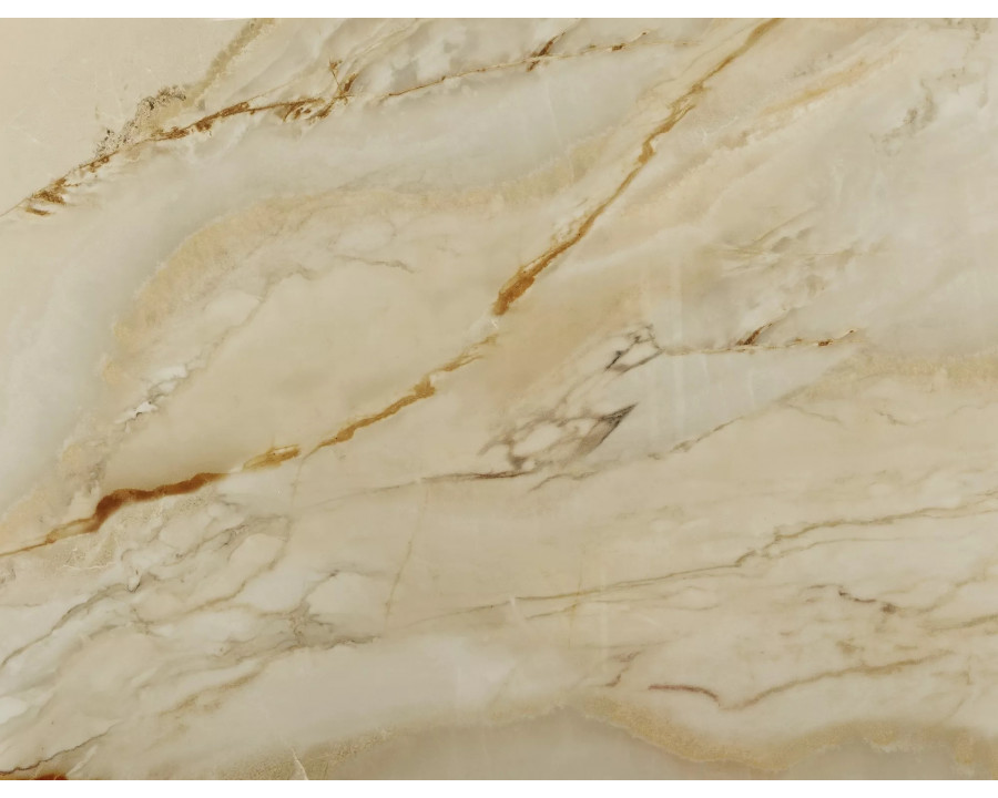 Стіл обідній кухонний розкладний Casablanca Ceramic (198–274)×98 см Кераміка Беж / Мідний каркас