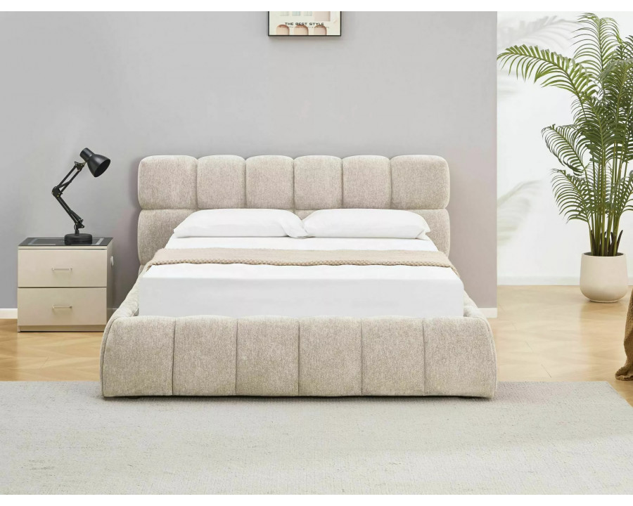 Ліжко двоспальне м'яке Parma Raven 160×200 Бежева тканина