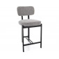 Напівбарний стілець кухонний Misaki H-2 Сіра тканина / Чорний каркас