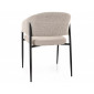 Стілець кухонний обідній м'який Akita Бежева тканина / Чорний каркас